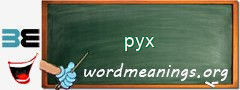 WordMeaning blackboard for pyx